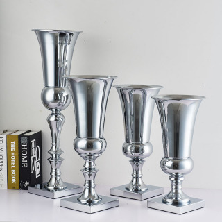 Vases à fleurs en métal, décoration de table de mariage