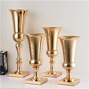 Vases à fleurs en métal, décoration de table de mariage