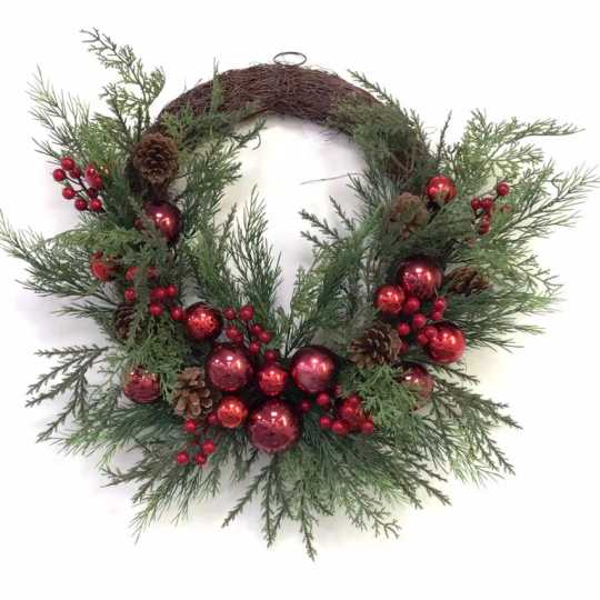 क्रिसमस माहौल प्लास्टिक पाइन शाखा माला