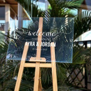 Акриловий прозорий вітальний знак