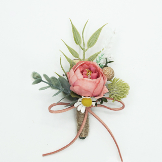 Décoration de mariage de corsage de roses artificielles