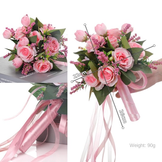 Bouquet da sposa con rose artificiali