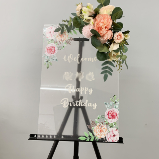 Cartello di benvenuto per matrimonio in acrilico satinato 40x60 cm