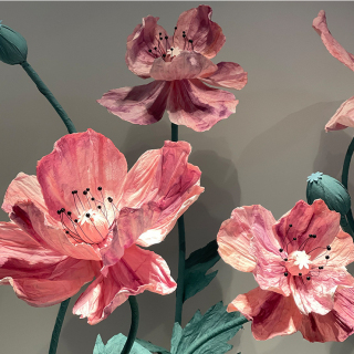 Decorazione per matrimoni con fiori di carta tinta grande
