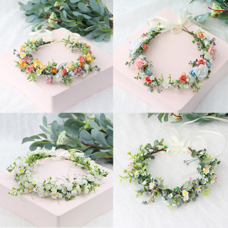 Hawaiian Garland Artificial Gypsophila Flower Headdress