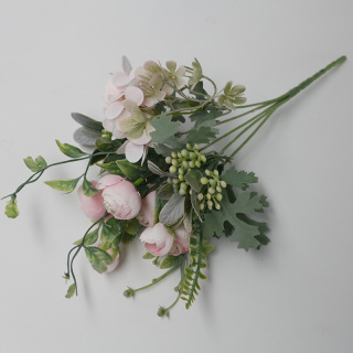 Bouquet di foglie di germoglio di camelia artificiale