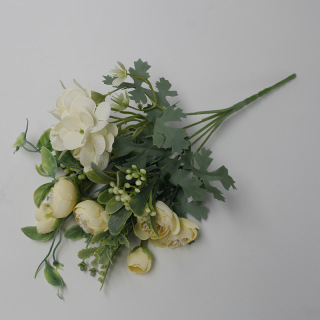 Bouquet di foglie di germoglio di camelia artificiale