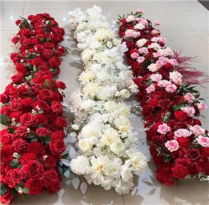 Decorazione della fila nuziale in seta finta rosa