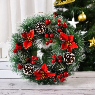 Ambiance de Noël Branche de Pin Guirlande de Pommes de Pin