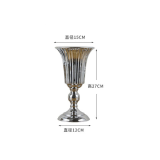 Vases en métal de fleur de réception de mariage