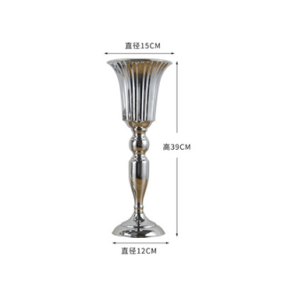Vases en métal de fleur de réception de mariage