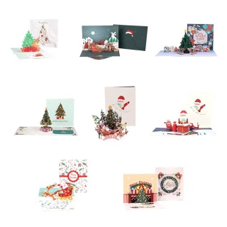 Biglietto d'auguri di Babbo Natale con pupazzo di neve