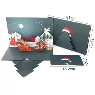 Biglietto d'auguri di Babbo Natale con pupazzo di neve