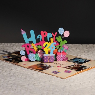 Carte pop-up joyeux anniversaire 3D