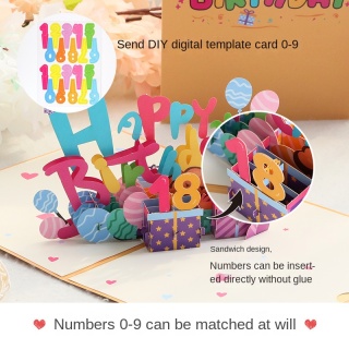 Carte pop-up joyeux anniversaire 3D
