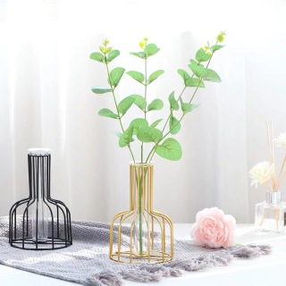 Vase en fer forgé à cadre métallique décoratif