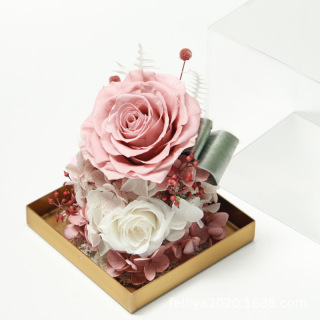 Décoration d'ornements de boîte à fleurs préservées