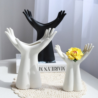 Vase en céramique créatif en forme de main, décor de table
