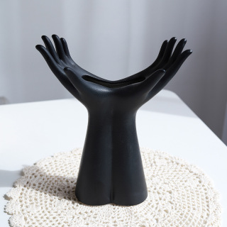 Vase en céramique créatif en forme de main, décor de table
