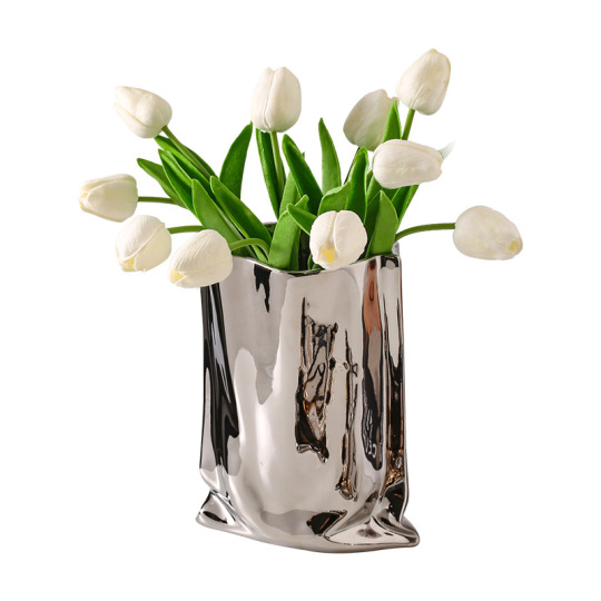 Galvanisierte silberne Porzellan-Blumenvase