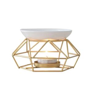 Poêle à lampe d'aromathérapie en fer géométrique en métal