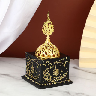 Bruciatore di incenso con decorazione in ferro e metallo del Medio Oriente