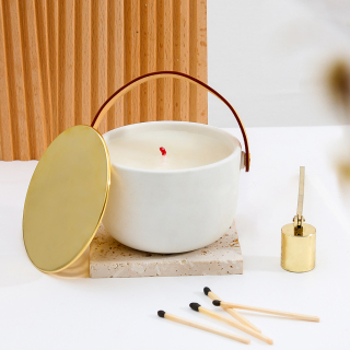 Contenitore per candele bianco opaco