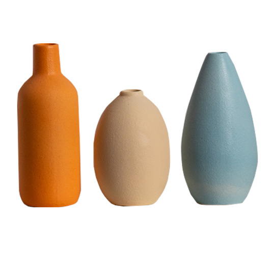 Buntes Keramikvasen-Set, dreiteilig