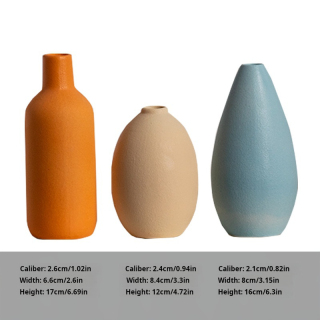 Set di vasi in ceramica colorata Set da tre pezzi