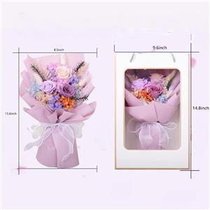 Confezione regalo con bouquet di rose stabilizzate