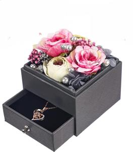 Boîte à bijoux à fleurs mélangées préservées