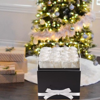 Preserved Roses Square Acrylic Box