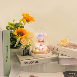 Luxury Glass Dome Forever Roses Gift