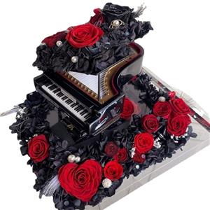 Ornamento di rose conservate per pianoforte romantico