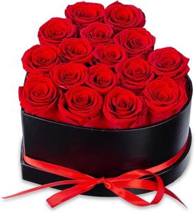 Rose immortali in confezione regalo a cuore