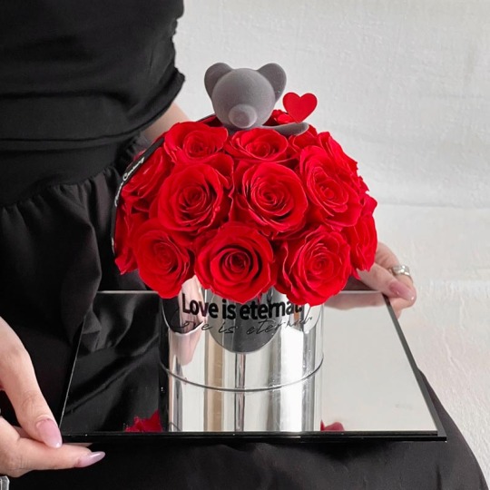 शाश्वत फूल उपहार एक्रिलिक बॉक्स आभूषण