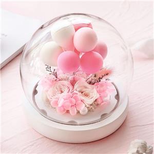 Decorazione Palloncino Rosa Eterna In Sfera Di Copertura In Vetro