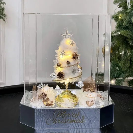 Ornements d’arbre de Noël à fleurs préservées