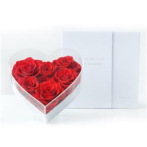 Scatola per rose eterne in acrilico trasparente a forma di cuore