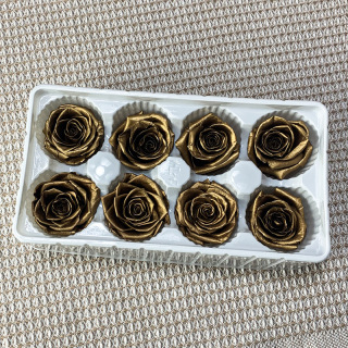 Rosa stabilizzata in oro e argento da 4-5 cm