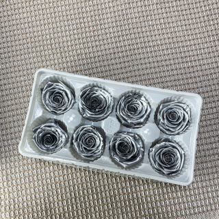 Rosa stabilizzata in oro e argento da 4-5 cm