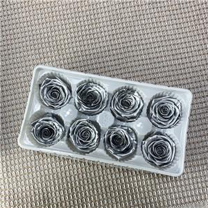 Rosa stabilizzata in oro e argento da 4-5 cm