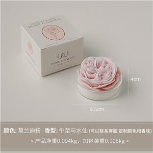 Bougie parfumée en forme de rose Austin