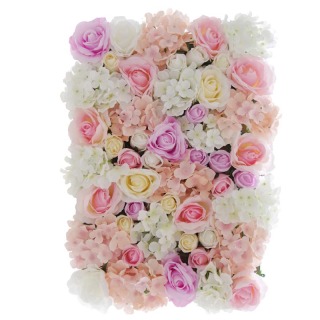 Sfondo di nozze Muro di fiori di plastica di seta