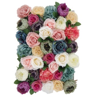 Sfondo di nozze Muro di fiori di plastica di seta