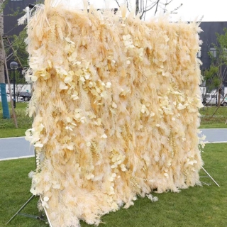 Mur de fleurs de feuilles décoratives de mariage