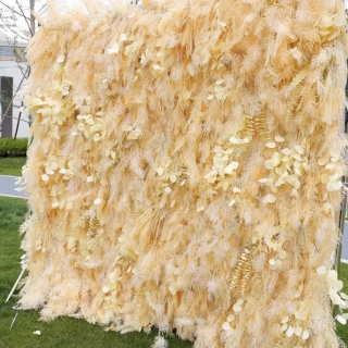 Mur de fleurs de feuilles décoratives de mariage