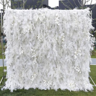 Sfondo di erba artificiale Piante artificiali Muro di fiori di pampa