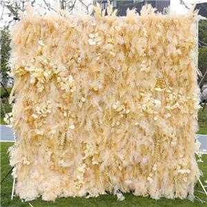 Sfondo di erba artificiale Piante artificiali Muro di fiori di pampa