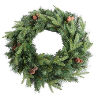 Couronne de Noël artificielle en branche de pin